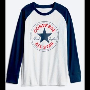 Size M(10-12)Converse All Star 3/4 length sleeve shirt. Excellent quality.
